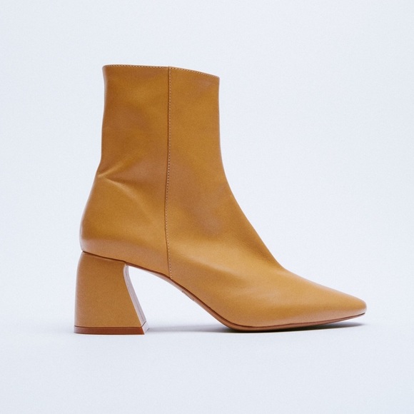Zara Shoes - Zara Leather Heeled Ankle Boots